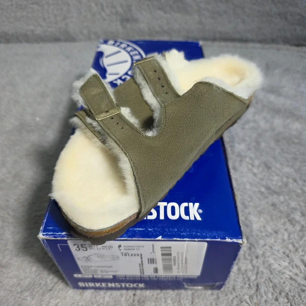 Birkenstock Zurich Lambswool‎ Shearling Lined Clogs Sandals EU 35 Narrow NEW